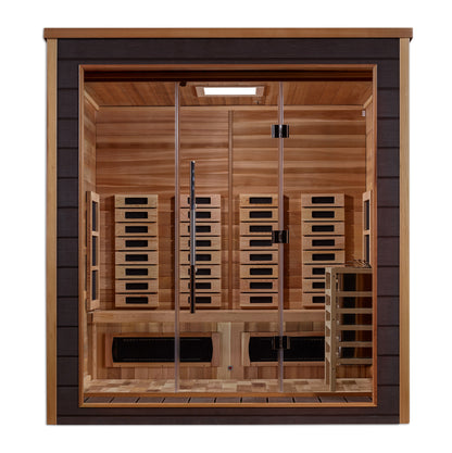 Golden Designs "Visby" 3 Person Outdoor-Indoor PureTech™ Hybrid Full Spectrum Sauna (GDI-8223-01)