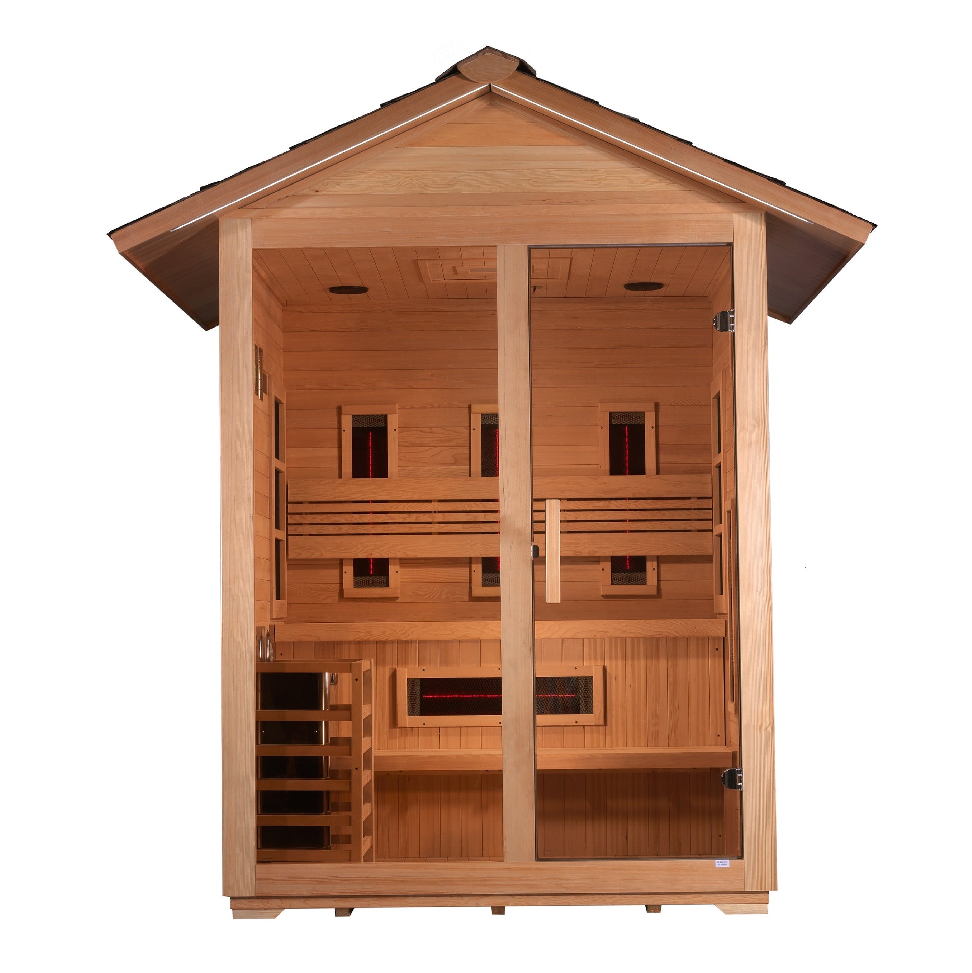 Golden Designs "Carinthia" 3 Person Hybrid PureTech™ Full Spectrum IR or Traditional Stove Outdoor Sauna