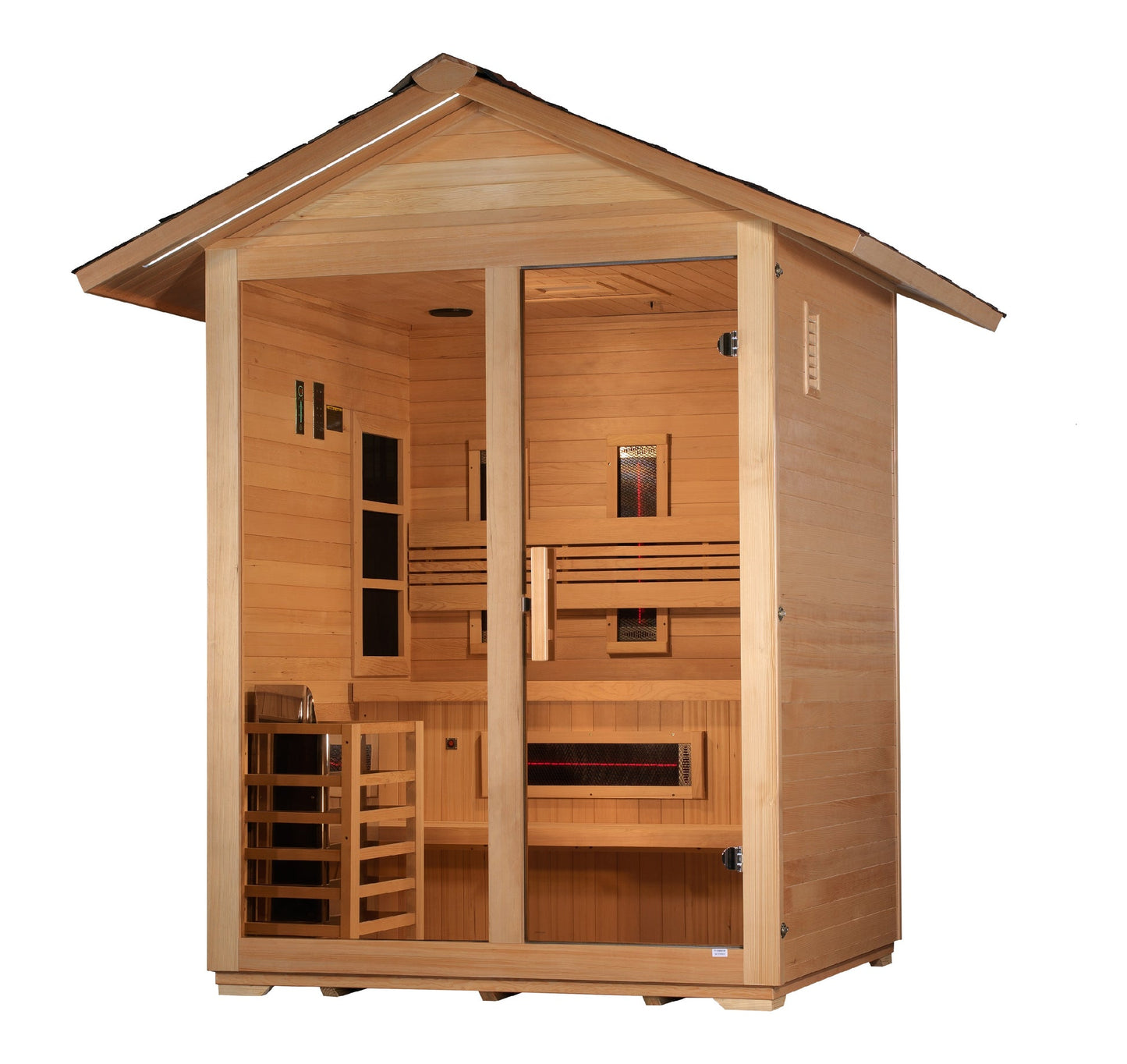Golden Designs "Carinthia" 3 Person Hybrid PureTech™ Full Spectrum IR or Traditional Stove Outdoor Sauna