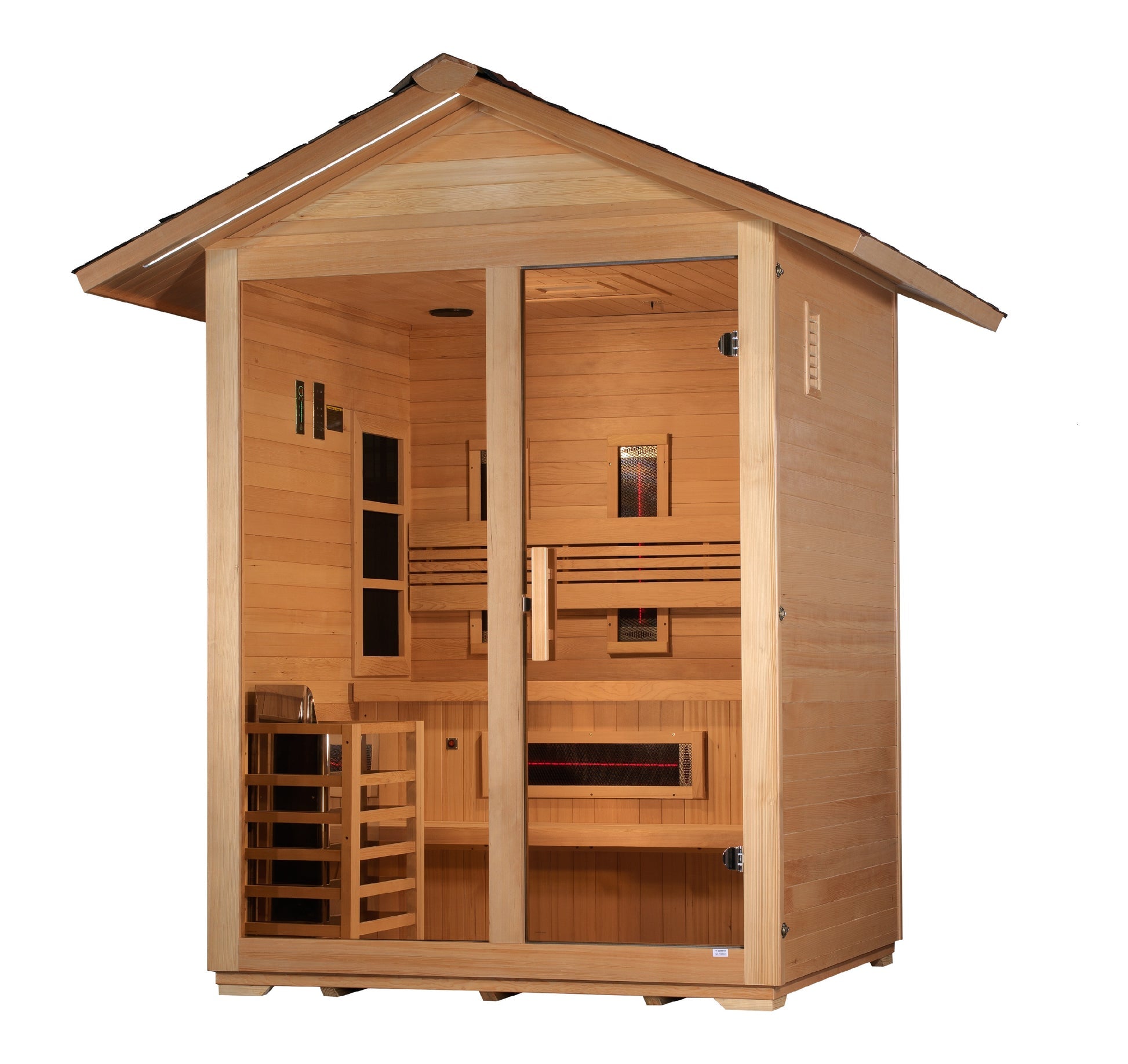 Golden Designs "Carinthia" 3 Person Hybrid PureTech™ Full Spectrum IR or Traditional Stove Outdoor Sauna