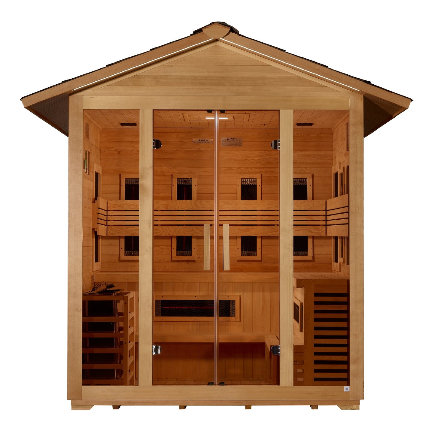 Golden Designs "Gargellen" 5 Person Hybrid PureTech™ Full Spectrum IR or Traditional Stove Outdoor Sauna