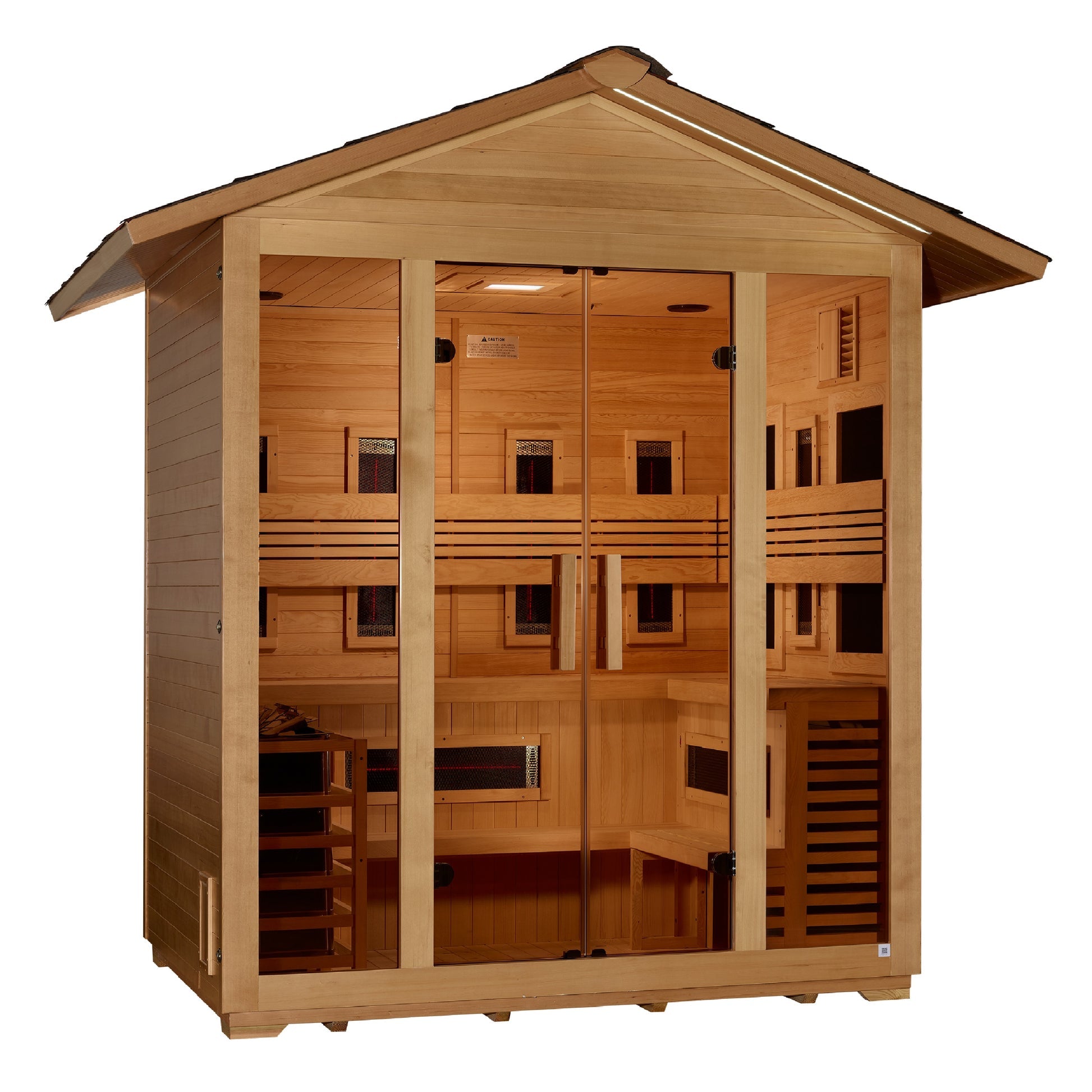 Golden Designs "Gargellen" 5 Person Hybrid PureTech™ Full Spectrum IR or Traditional Stove Outdoor Sauna