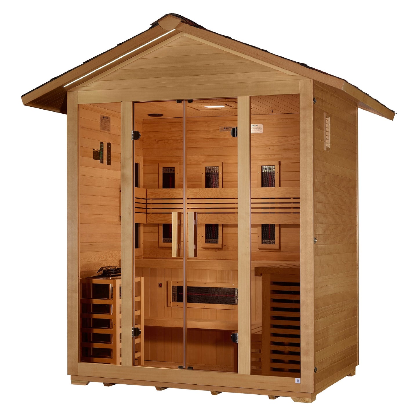 Golden Designs "Gargellen" 5 Person Hybrid PureTech™ Full Spectrum IR or Traditional Stove Outdoor Sauna