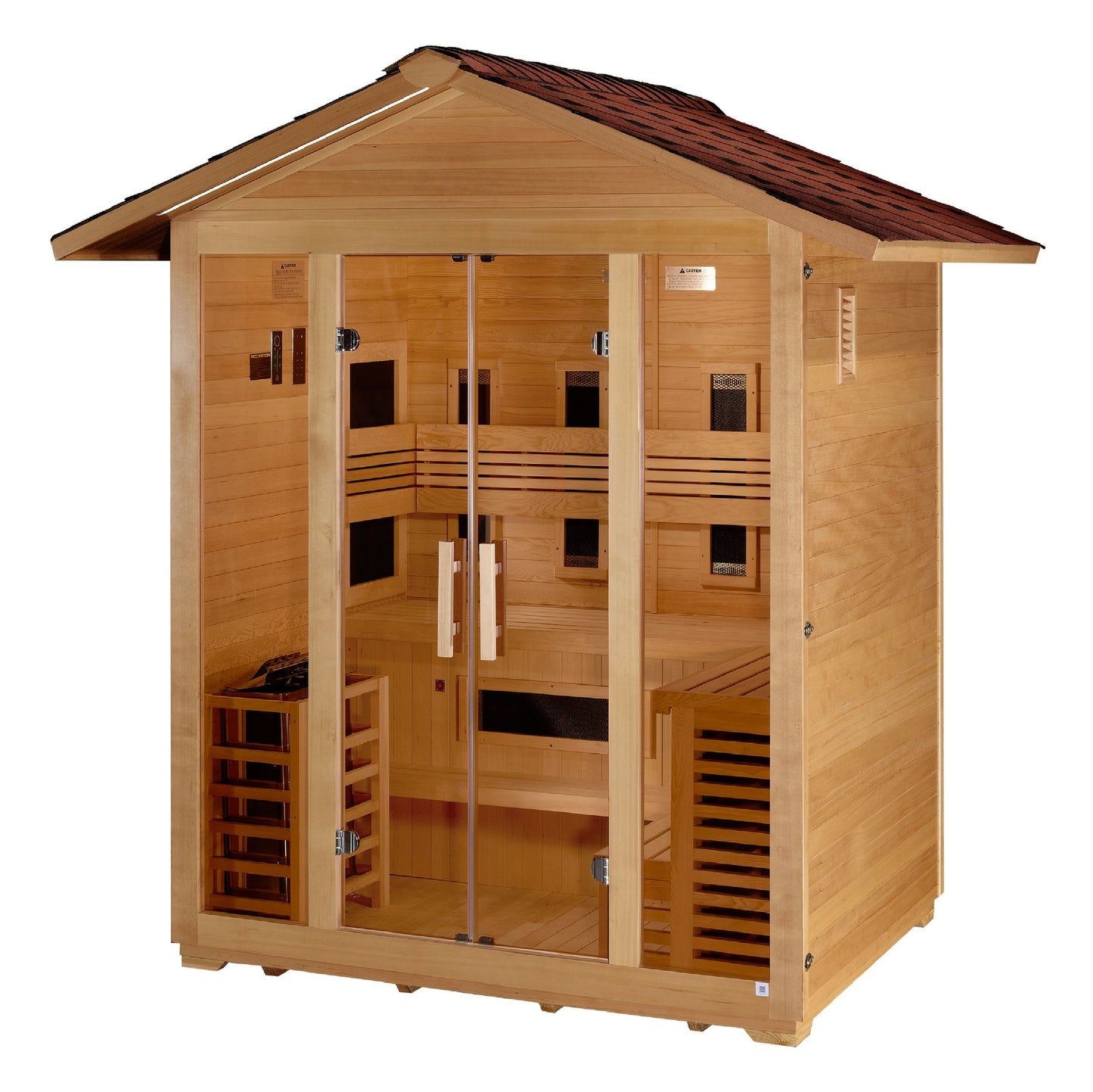 Golden Designs "Gargellen" 5 Person Hybrid PureTech™ Full Spectrum IR or Traditional Stove Outdoor Sauna