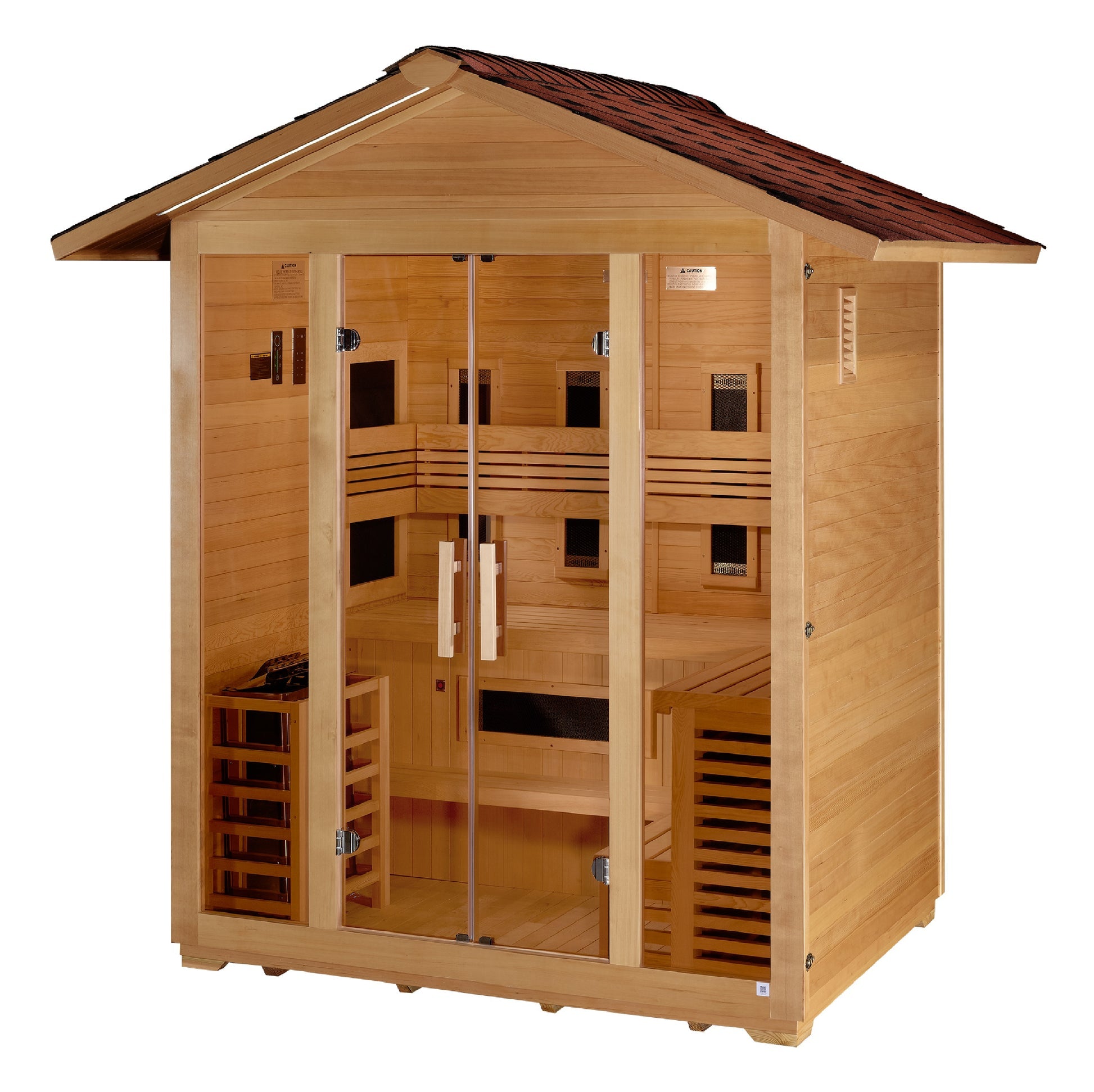 Golden Designs "Gargellen" 5 Person Hybrid PureTech™ Full Spectrum IR or Traditional Stove Outdoor Sauna
