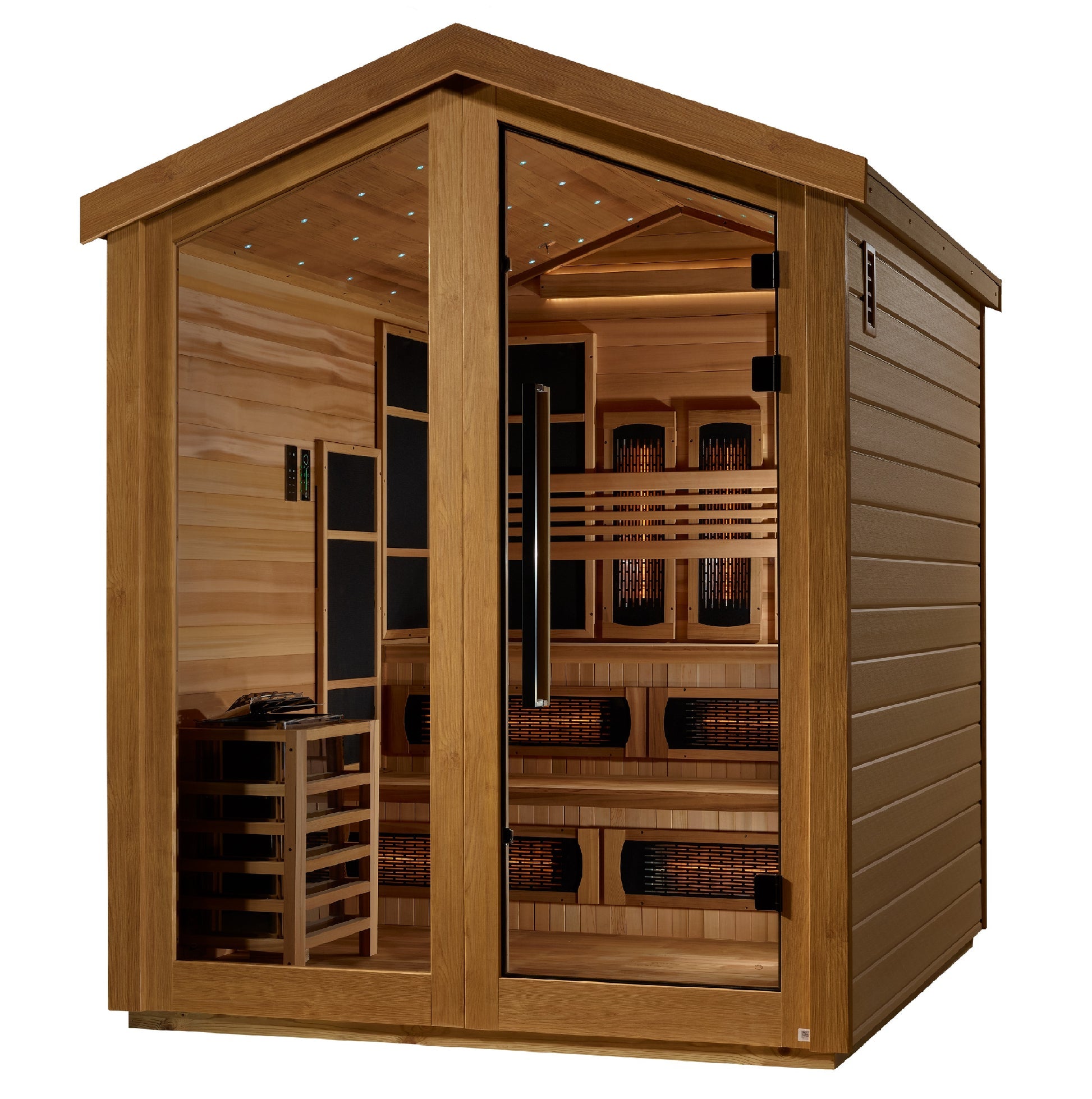 Golden Designs "Kaskinen" 6 Person Barn Hybrid PureTech™ Full Spectrum IR or Traditional Stove Outdoor Sauna