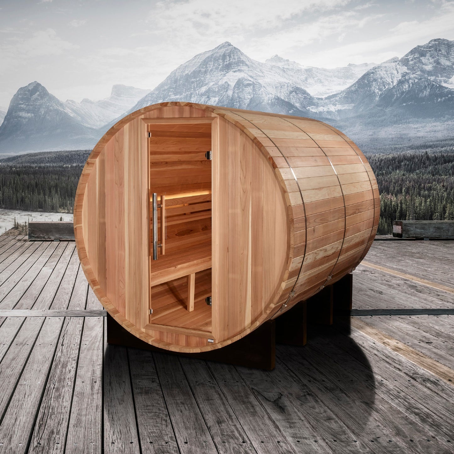 Golden Designs "Klosters" 6 Person Barrel Traditional Sauna 