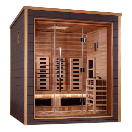 Golden Designs "Visby" 3 Person Outdoor-Indoor PureTech™ Hybrid Full Spectrum Sauna