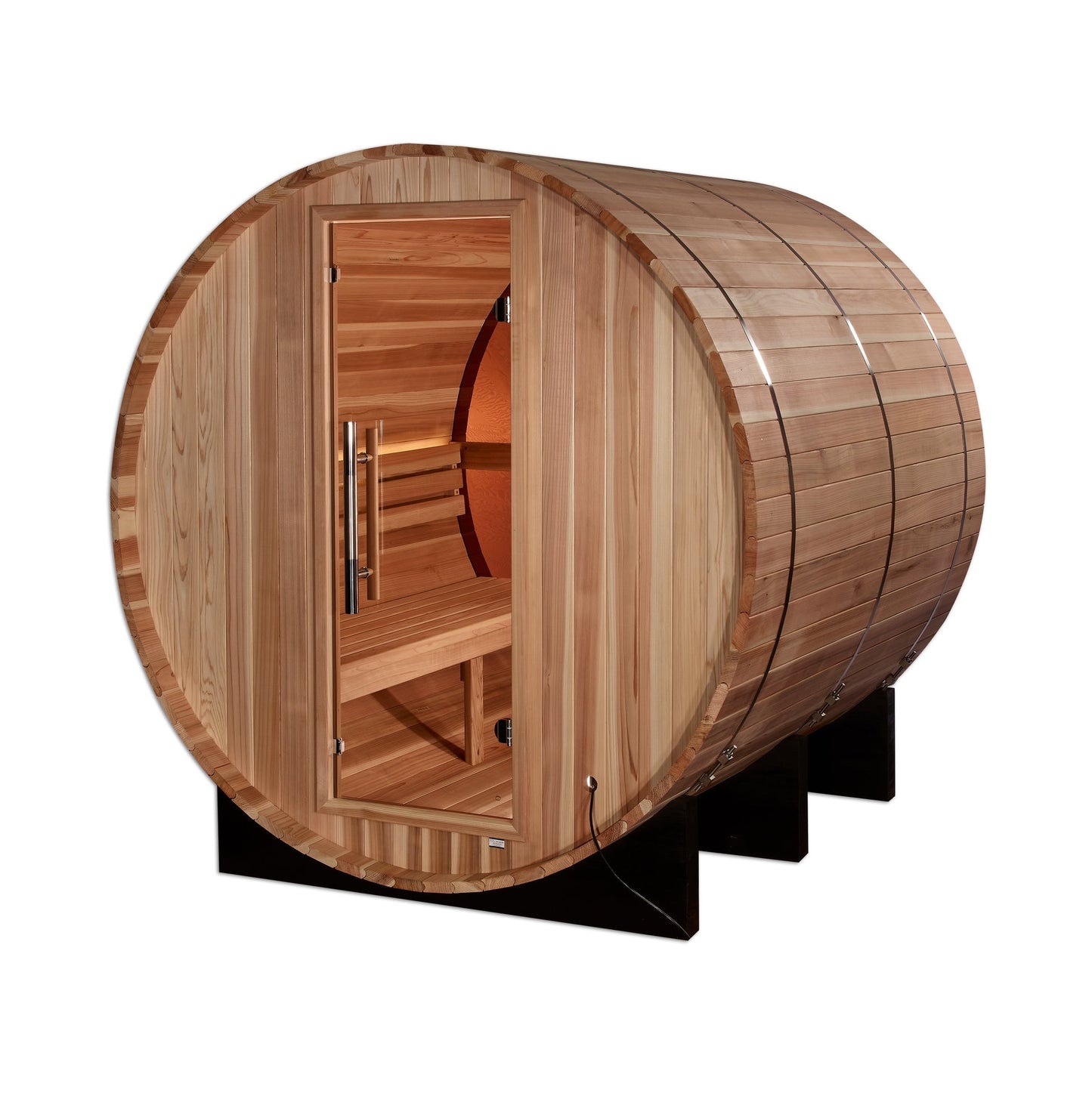 Golden Designs "Zurich" 4 Person Barrel with Bronze Privacy View Traditional Sauna