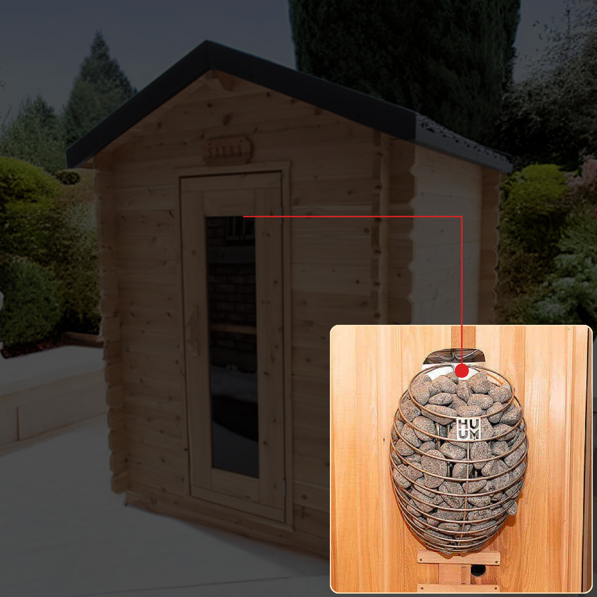 Canadian Timber Granby CTC66 Red Cedar Outdoor Sauna 