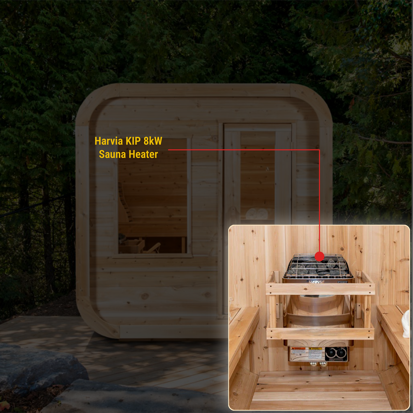 Canadian Timber Luna CTC22LU Red Cedar Barrel Sauna 