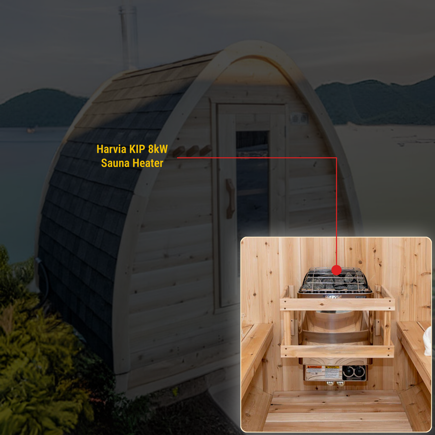 Canadian Timber MiniPOD CTC77M Outdoor Cedar Sauna 
