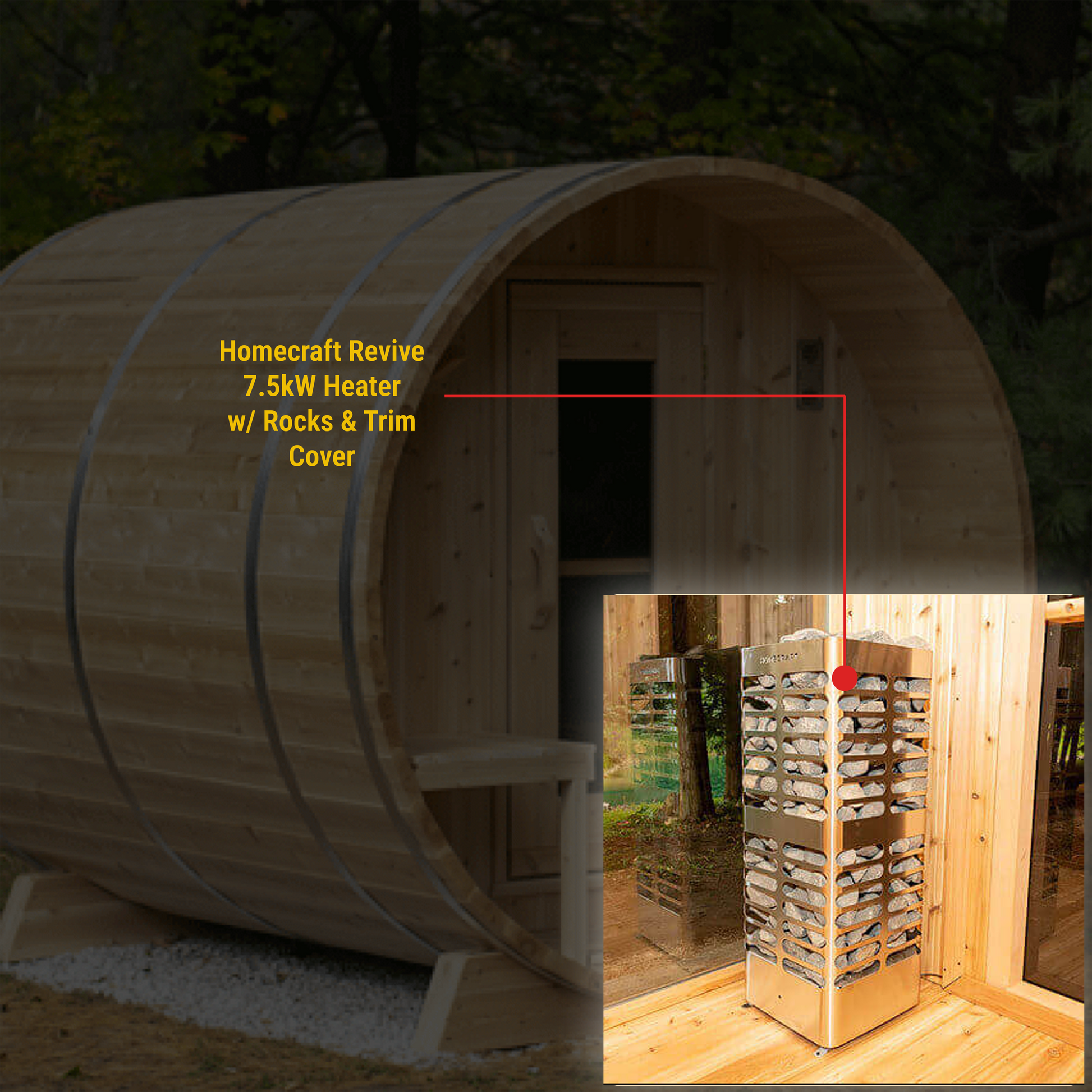 Canadian Timber Serenity CTC2245W Cedar Barrel Sauna 