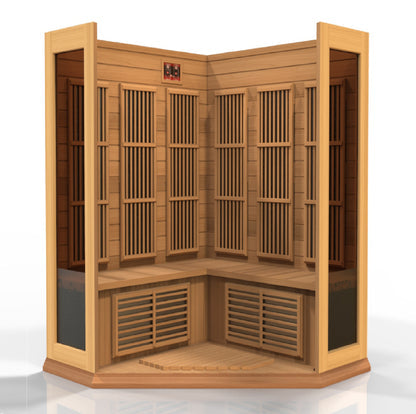 Maxxus "Avignon" 3 Person Corner Near Zero EMF FAR IR Sauna (MX-K356-01-ZF CED)