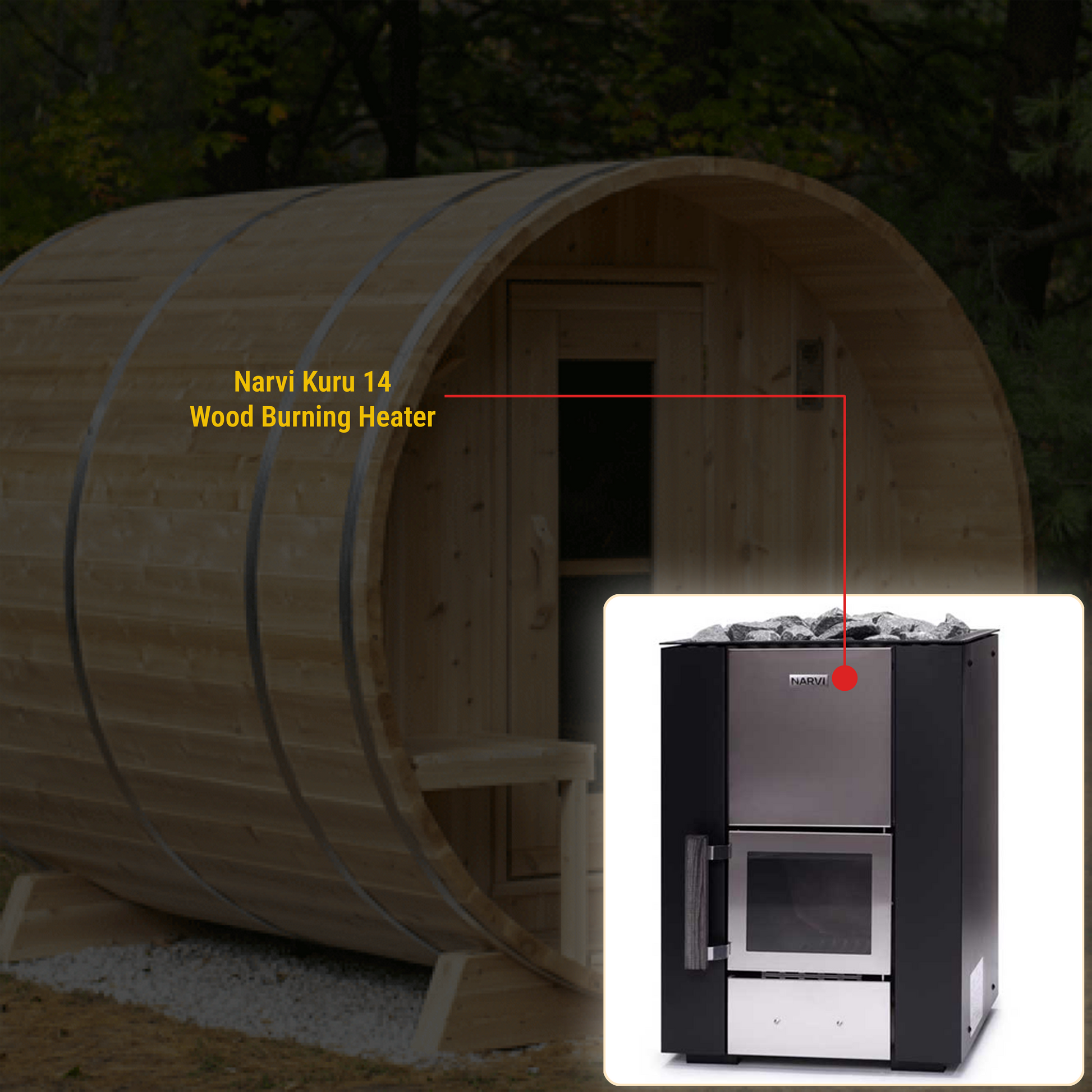 Canadian Timber Serenity CTC2245W Cedar Barrel Sauna 